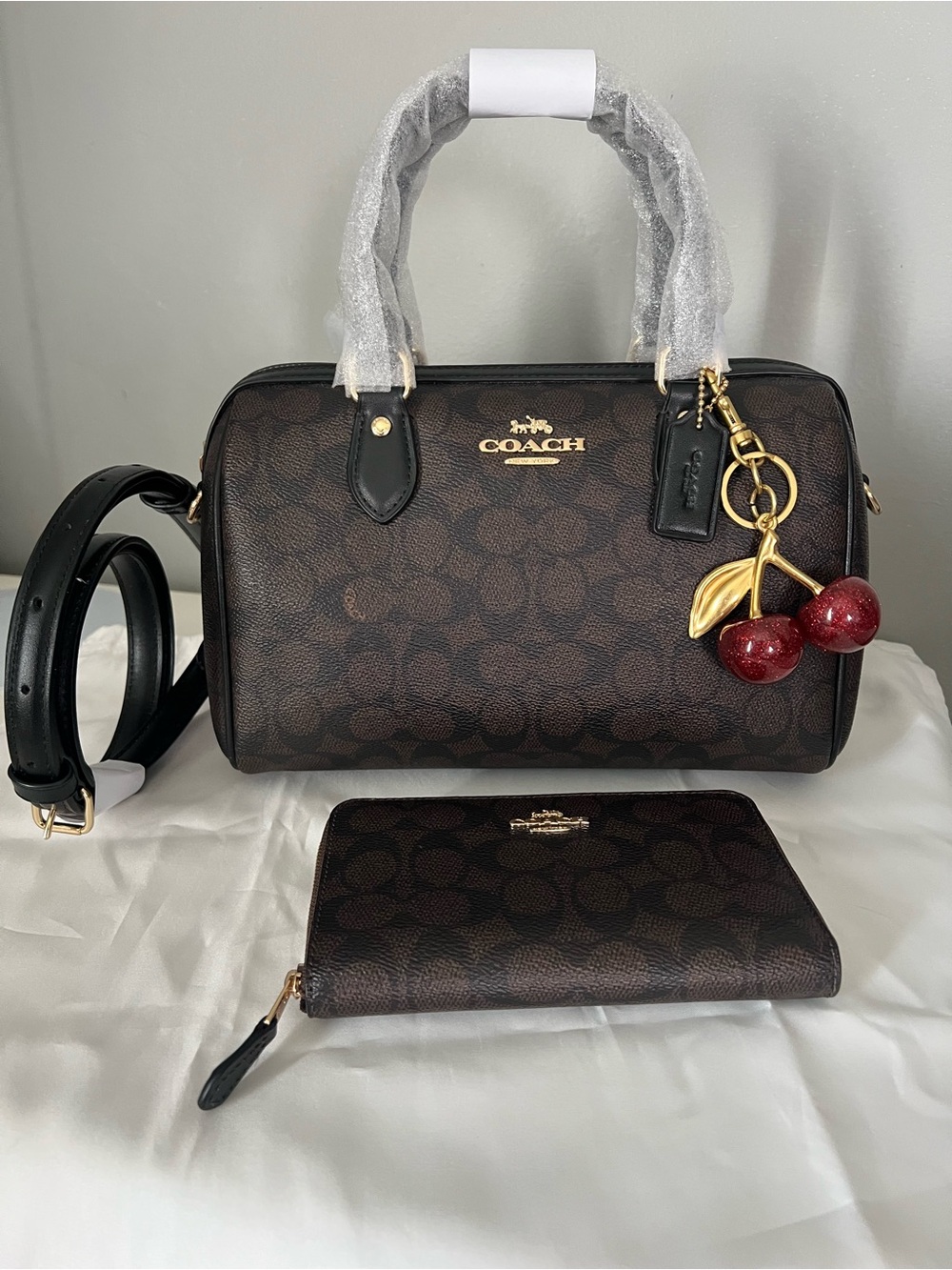 Coach Rowan Satchel In Signature Canvas And Matching Wallet - Picture 2 of 16